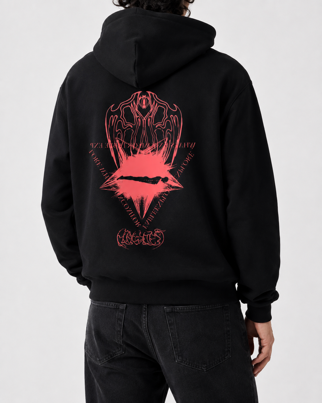 RED MOOD BOXY HOODIE