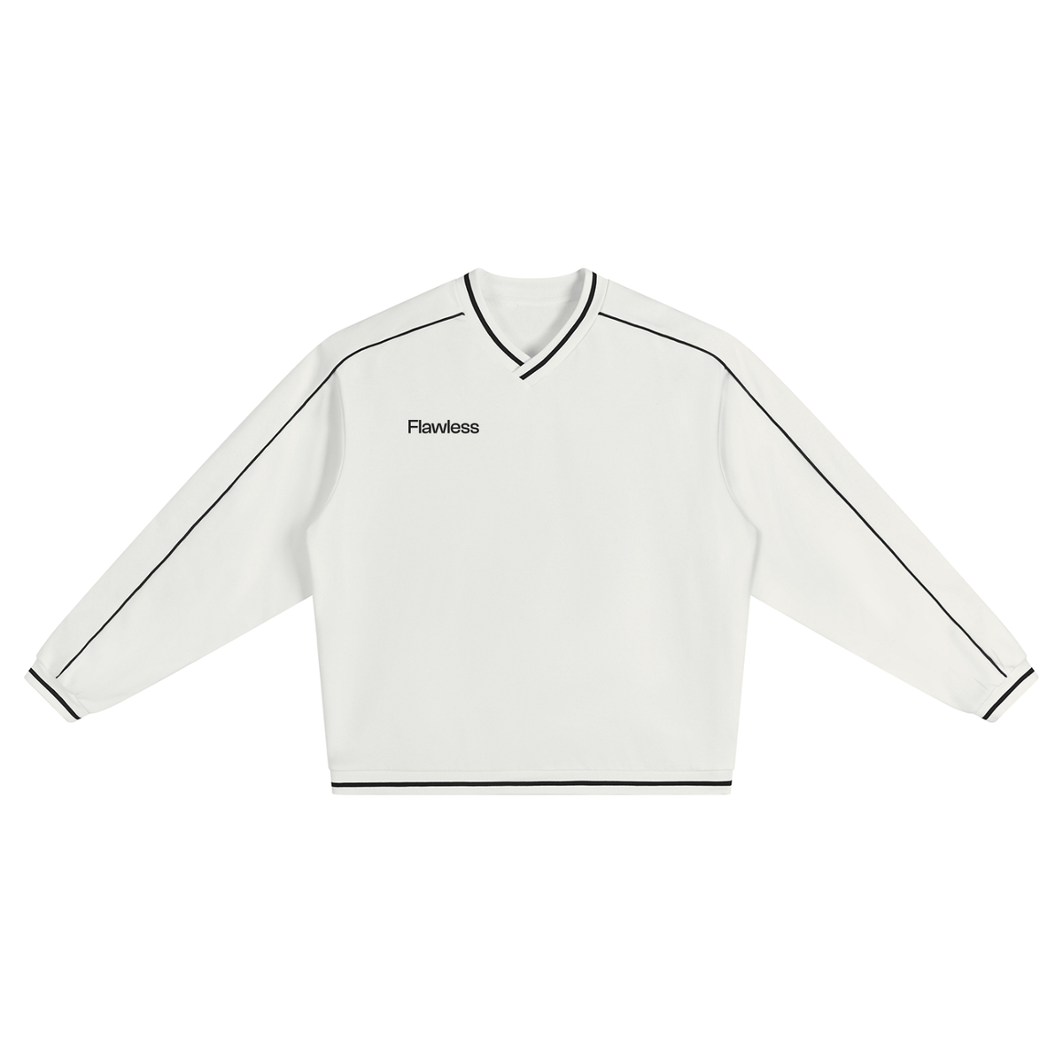 CLUB HOURS V-NECK SWEATSHIRT, WHITE
